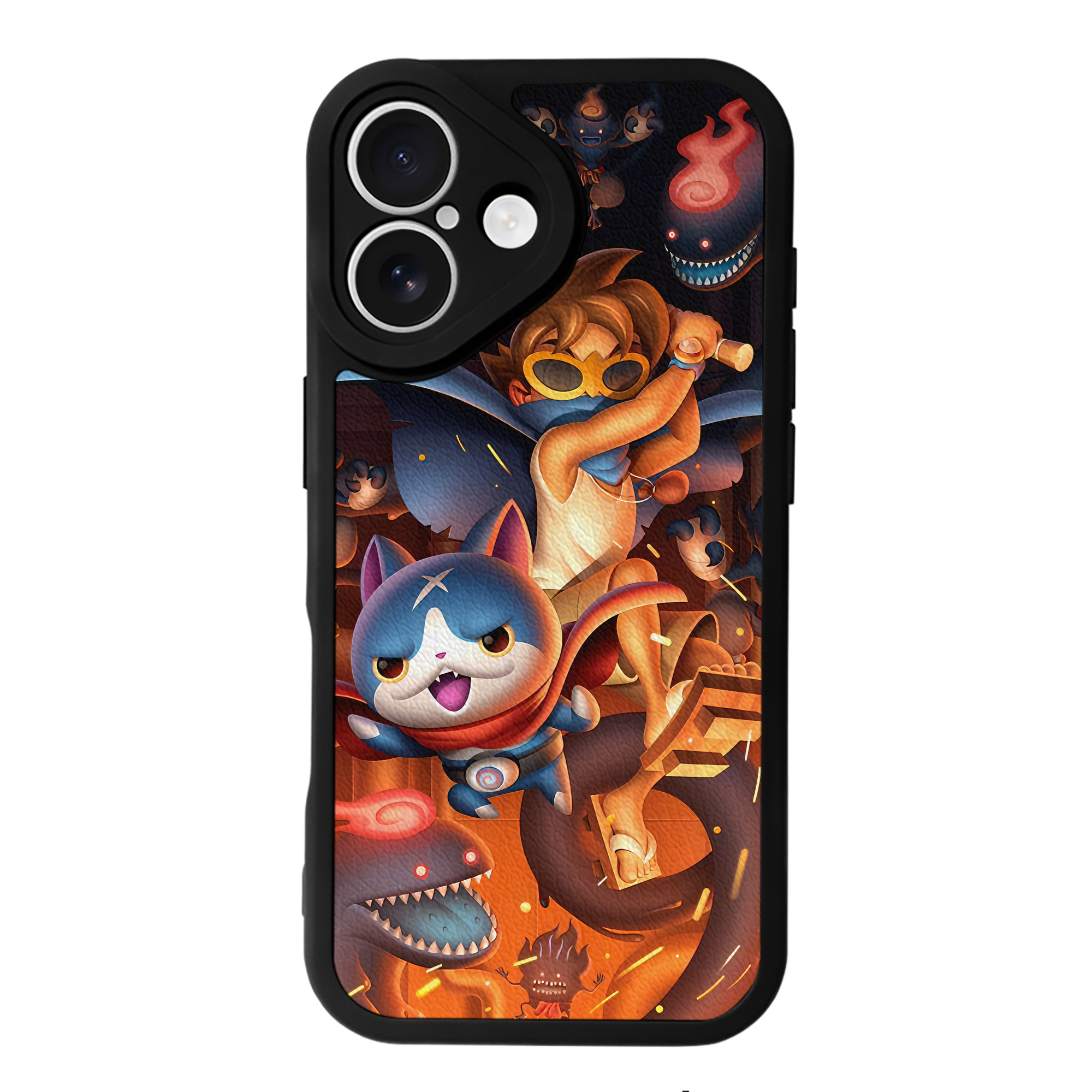 （画像用） 妖怪ウォッチ Yo-kai Watch 【iPhone 16シリーズ対応】シリコンスマホケース（レザー調） 材質：シリコン